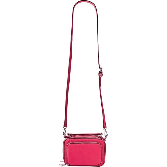 Women's Leather Camera Bag 7.5x5.5x3.75in RFID Card Holder Zipper Closure - Picture 3 of 8